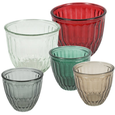 Theelichthouder joey glas rood 13 cm | 12 stuks
