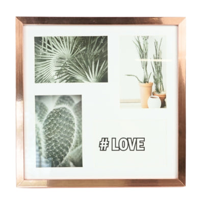 Fotolijst 4 fotos met passe partout koperkleurig 10 x 15 cm | 6 stuks