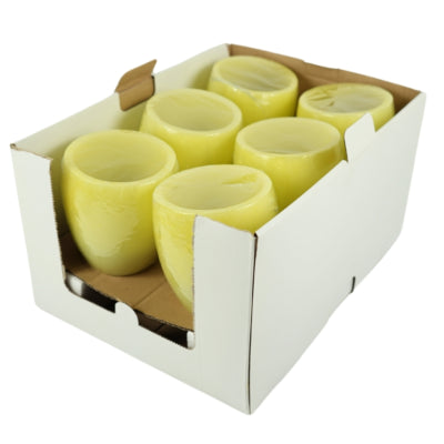 Waxkaars met theelicht geel 11 x 12 cm | 12 stuks