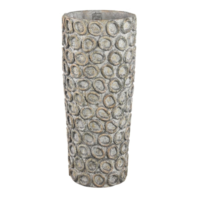 Ptmd cementpot met cirkels ginte l 55 cm | 2 stuks
