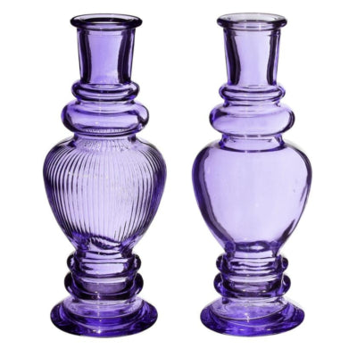 Vaas kaarsenhouder venice paars 15,5 cm 2 assorti | 24 stuks