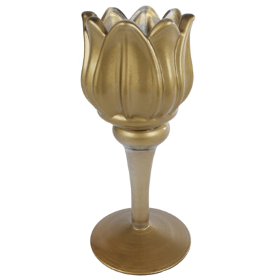 Theelichthouder tulip goudkleurig 16 cm | 16 stuks