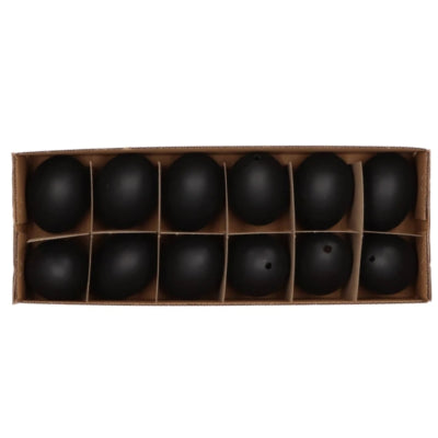 Daan kromhout eieren zwart 5 cm 12 stuks | 12 stuks