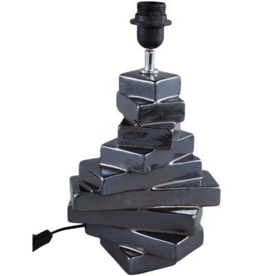 Ptmd tafellamp rellis eu-stekker grijs 38 cm | 2 stuks