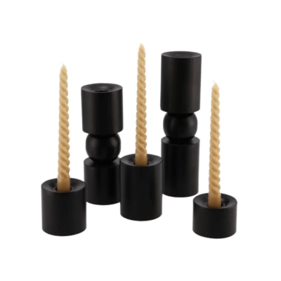 Daan kromhout kandelaar dobra zwart 18 cm | 4 stuks