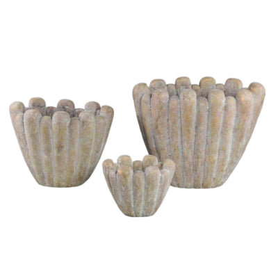 Ptmd bloempot minter m bruin 36 cm | 2 stuks