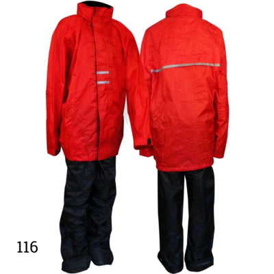 Ralka regenpak rood zwart maat 116 | 14 stuks