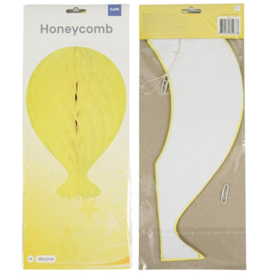 Folat honeycomb ballon geel 37 cm | 36 stuks