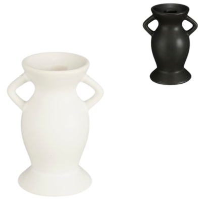 Kandelaar veneto zwart wit 12,5 cm 2 assorti | 24 stuks