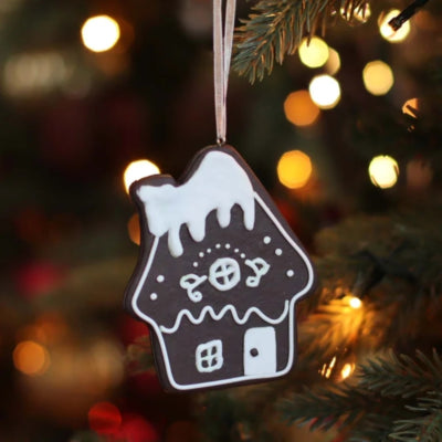 Knus kersthanger huis candy 10 cm | 24 stuks