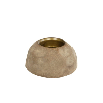 Theelichthouder tiffany beige goudkleurig 9 cm | 12 stuks
