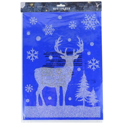 Raamstickers rendier blauw 40 cm | 24 stuks