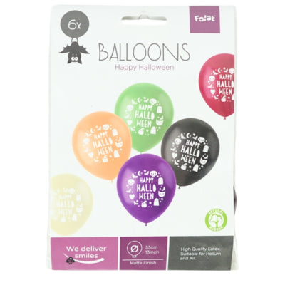 Folat ballonnen happy halloween 33 cm 6 stuks | 24 stuks