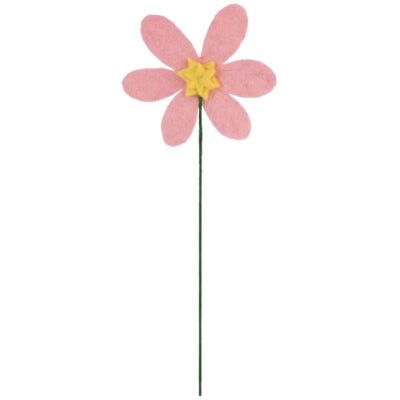 Kunstbloem vilt roze oud roze 33 cm 2 assorti | 24 stuks