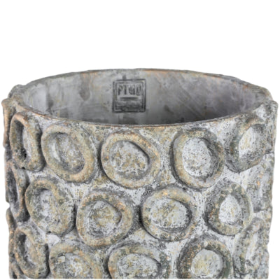Ptmd cementpot met cirkels ginte l 55 cm | 2 stuks