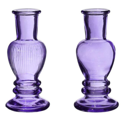 Vaas kaarsenhouder venice paars 11,5 cm 2 assorti | 24 stuks
