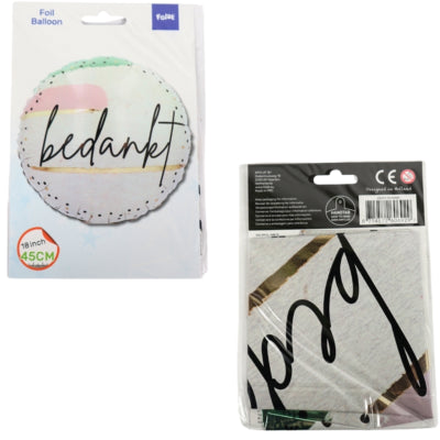Folat folie balloon bedankt 45 cm | 25 stuks