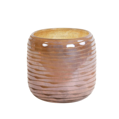 Light living light en living vaas bowie glas bruin 14 cm | 4 stuks