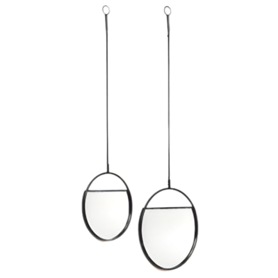 Housevitamin wandspiegel twinning is winning zwart 100 cm set van 2 | 6 stuks
