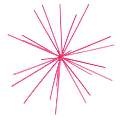 Housevitamin ornament firework metaal neon roze 25 cm | 12 stuks