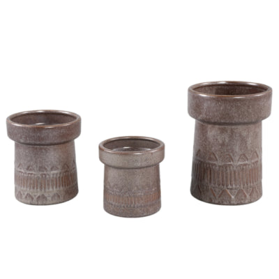 Ptmd bloempot rail hoog s donkerbruin 11 cm | 18 stuks
