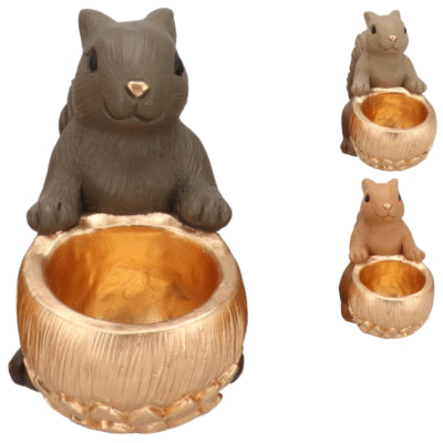 Daan kromhout schaal jingle eekhoorn zittend bruin 22 cm 3 assorti | 6 stuks