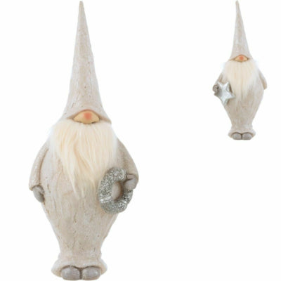 J-line beeld kerstman gnome 36,5 cm 2 assorti | 8 stuks