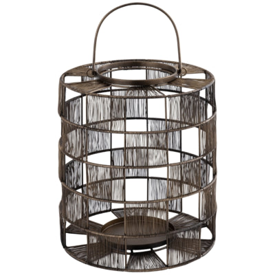 Ptmd lantaarn stenn l metaal messingkleurig 35 cm | 2 stuks