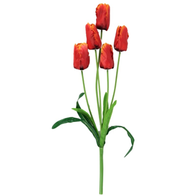 Kunstbloem tulp rood oranje 58 cm | 24 stuks
