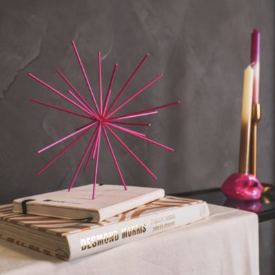 Housevitamin ornament firework metaal neon roze 25 cm | 12 stuks