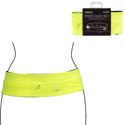 Avento taille sportband twist fluorgeel zwart maat m | 10 stuks