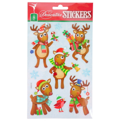 Stickers wiggle eye rendier 8 stuks | 48 stuks