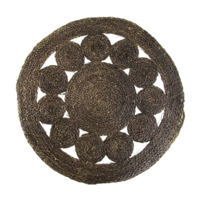 Mat natural grass zwart 58 cm | 4 stuks