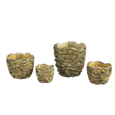 Ptmd bloempot waves bruin rond xs 12 cm | 24 stuks