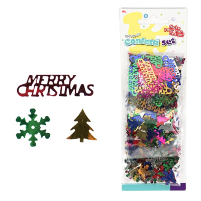 Kerst conffetti metallic 3 x 7 gram | 24 stuks