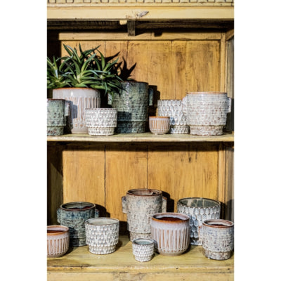 Ptmd bloempot katelynn keramiek s groen 13 cm | 18 stuks