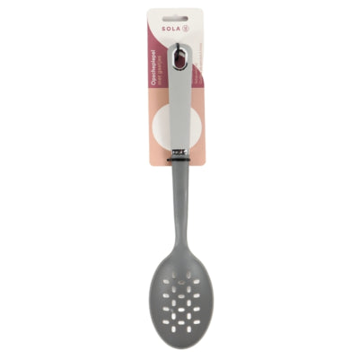 Sola serveerlepel geperforeerd grijs 33 cm | 48 stuks