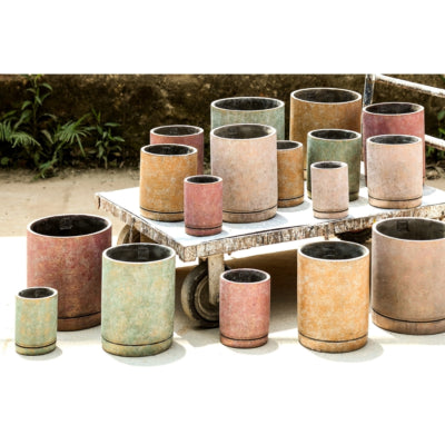 Ptmd bloempot vik m cement groen 20 cm | 6 stuks