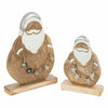 J-line beeld kerstman mangohout 30,5 cm | 6 stuks