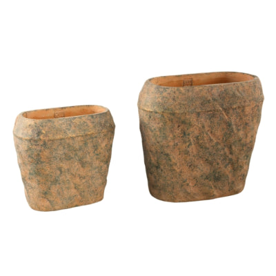 Ptmd bloempot lourdes geel groen 30 cm | 2 stuks