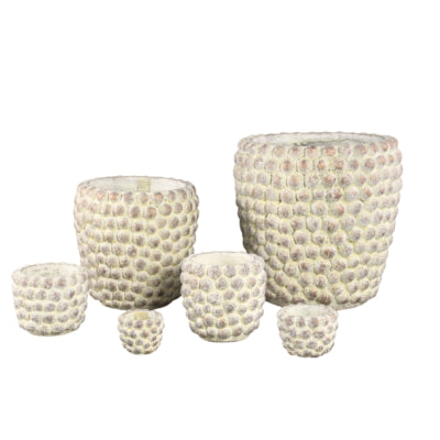 Ptmd bloempot ruis l crème 19 cm | 8 stuks