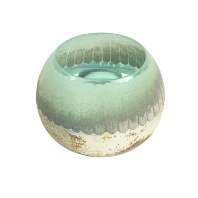 Countryfield theelichthouder katica glas groen antiek zilverkleurig m 10 cm | 12 stuks