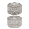 Housevitamin kaarsenhouder duo ribb rookglas grijs 8 cm | 24 stuks