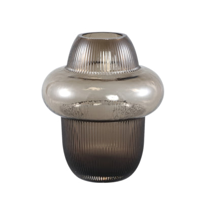 Ptmd vaas marlene rookglas bruin 19,5 cm | 6 stuks