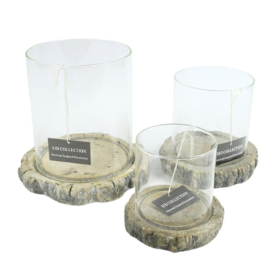 Sid collection windlicht hidde cement 20 cm | 4 stuks