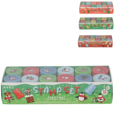 Stempel christmas 4 assorti set van 12 | 48 stuks