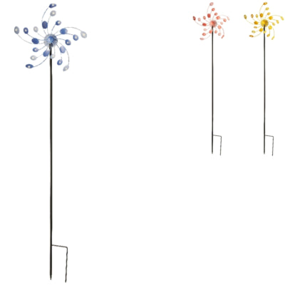 (r) tuinprikker solar spinner led metaal 130 cm 3 assorti | 3 stuks