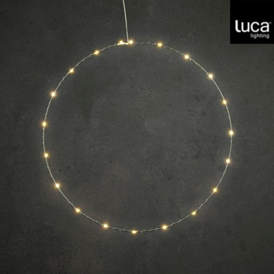 Cirkel met led verlichting zilverkleurig op batterij 50 cm | 30 stuks