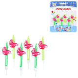 Ty taartkaarsen par flamingo 7,5 cm 6 stuks | 36 stuks - afbeelding 1