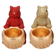Daan kromhout schaal jingle eekhoorn zittend rood goudkleurig 22 cm 2 assorti | 6 stuks - afbeelding 2